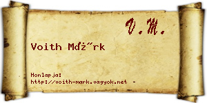 Voith Márk névjegykártya